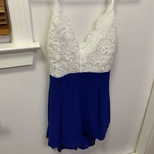 White and Blue romper